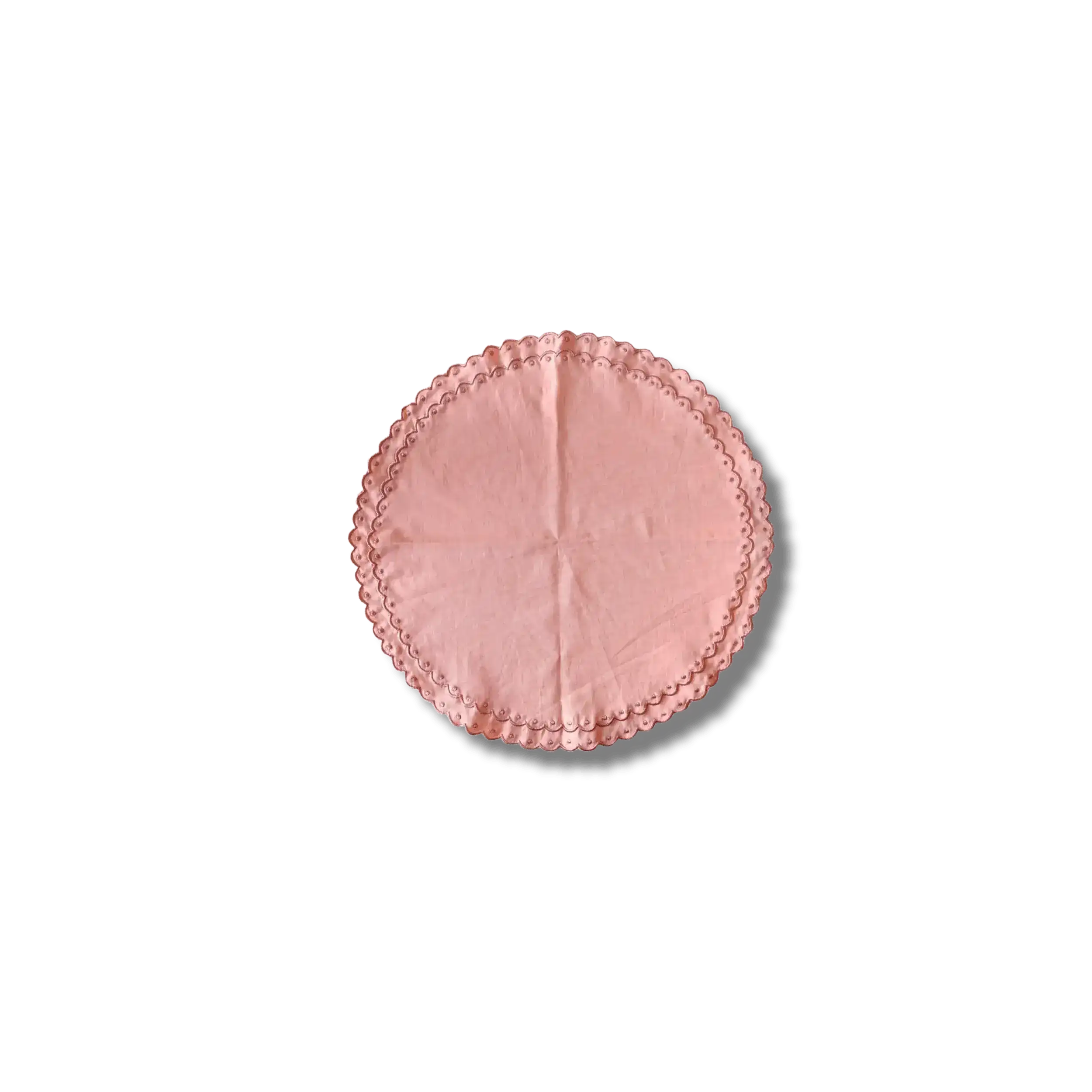 Embroidered Scalloped Round Biodegradable Napkins - Image 3