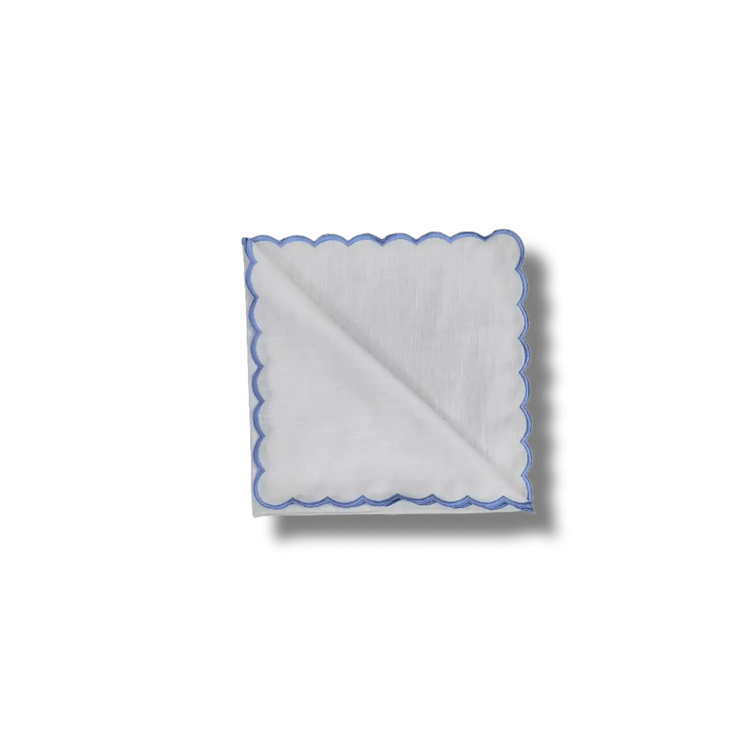 Embroidered Trim White Linen Napkins - Image 8