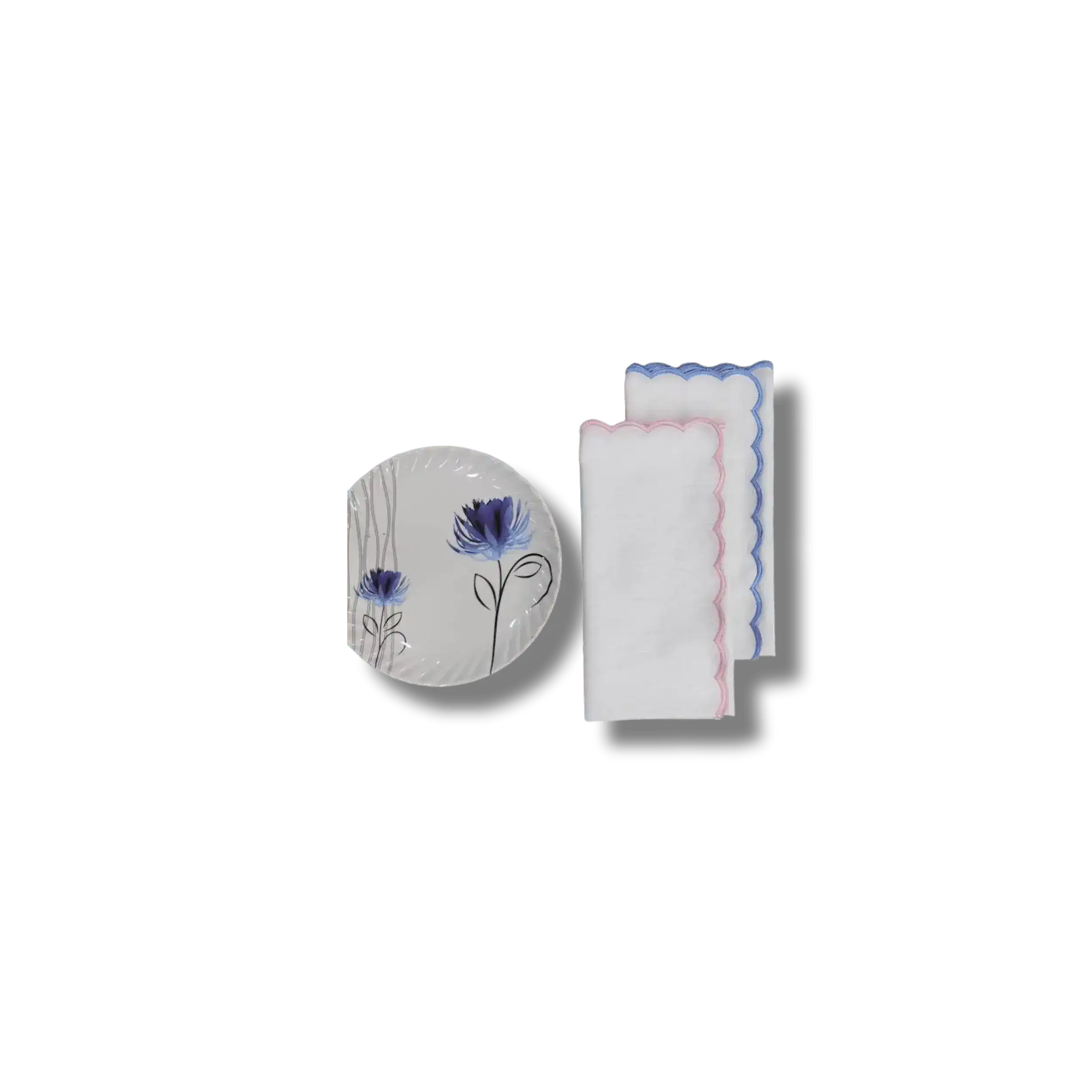 Embroidered Trim White Linen Napkins - Image 9