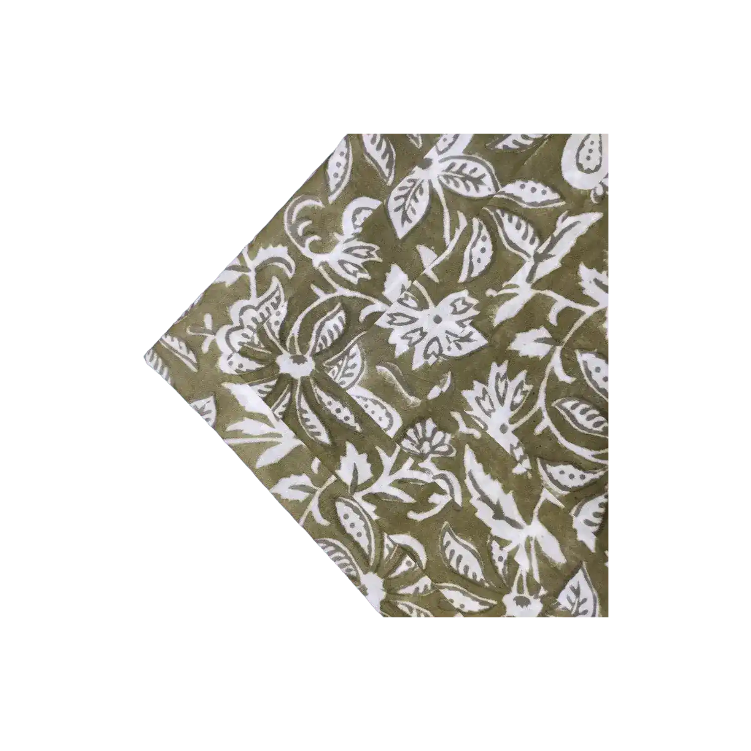Emmy Green and White Block Printed Cotton Napkins - Image 8