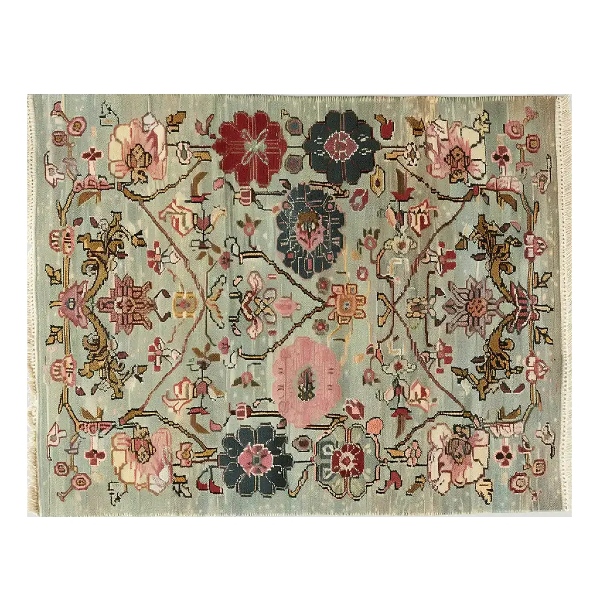 Eternal Bloom Knotted Wool Rug - Image 4