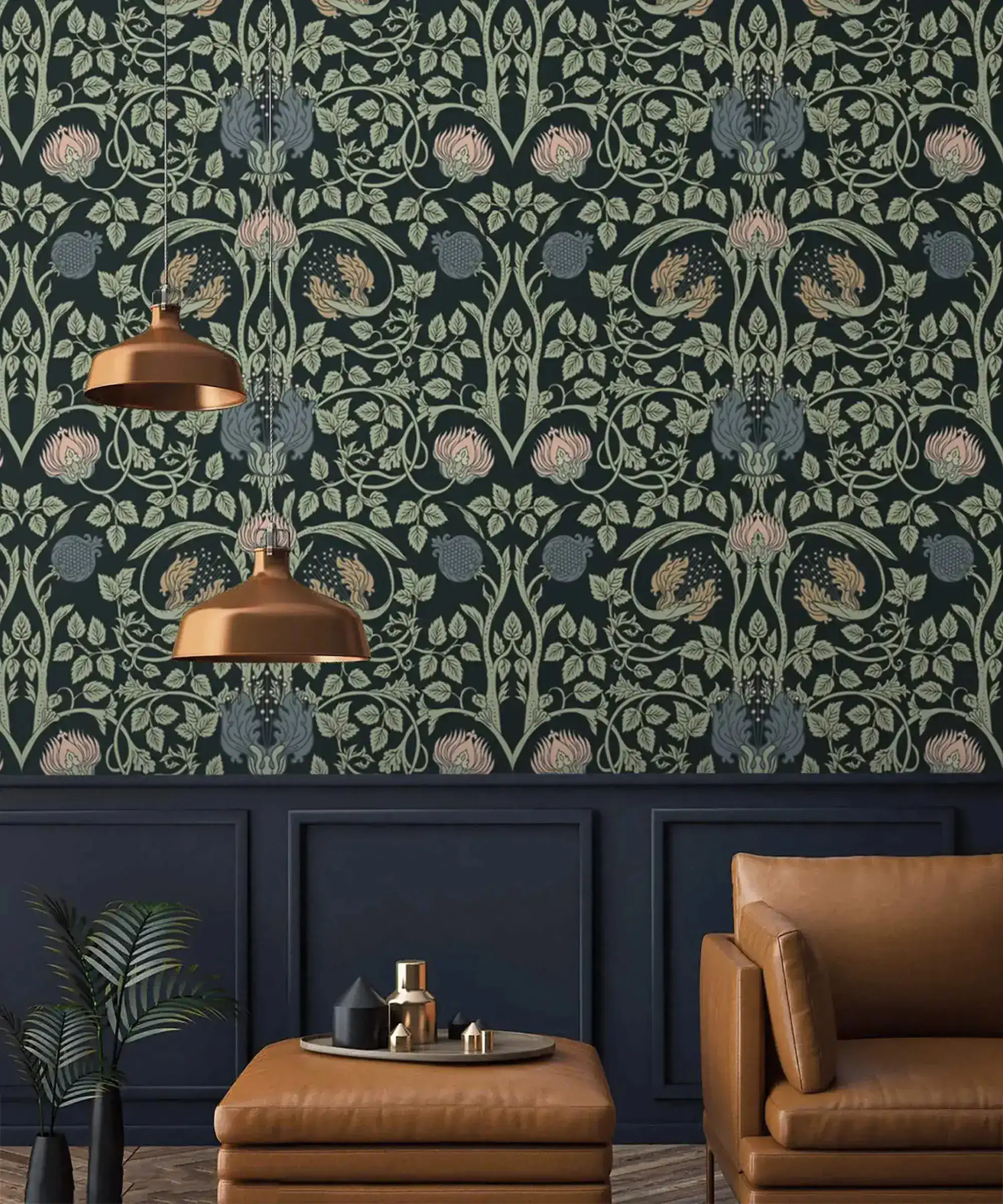 Ethereal Elegance: Vine and Flower Wallpaper - Image 5