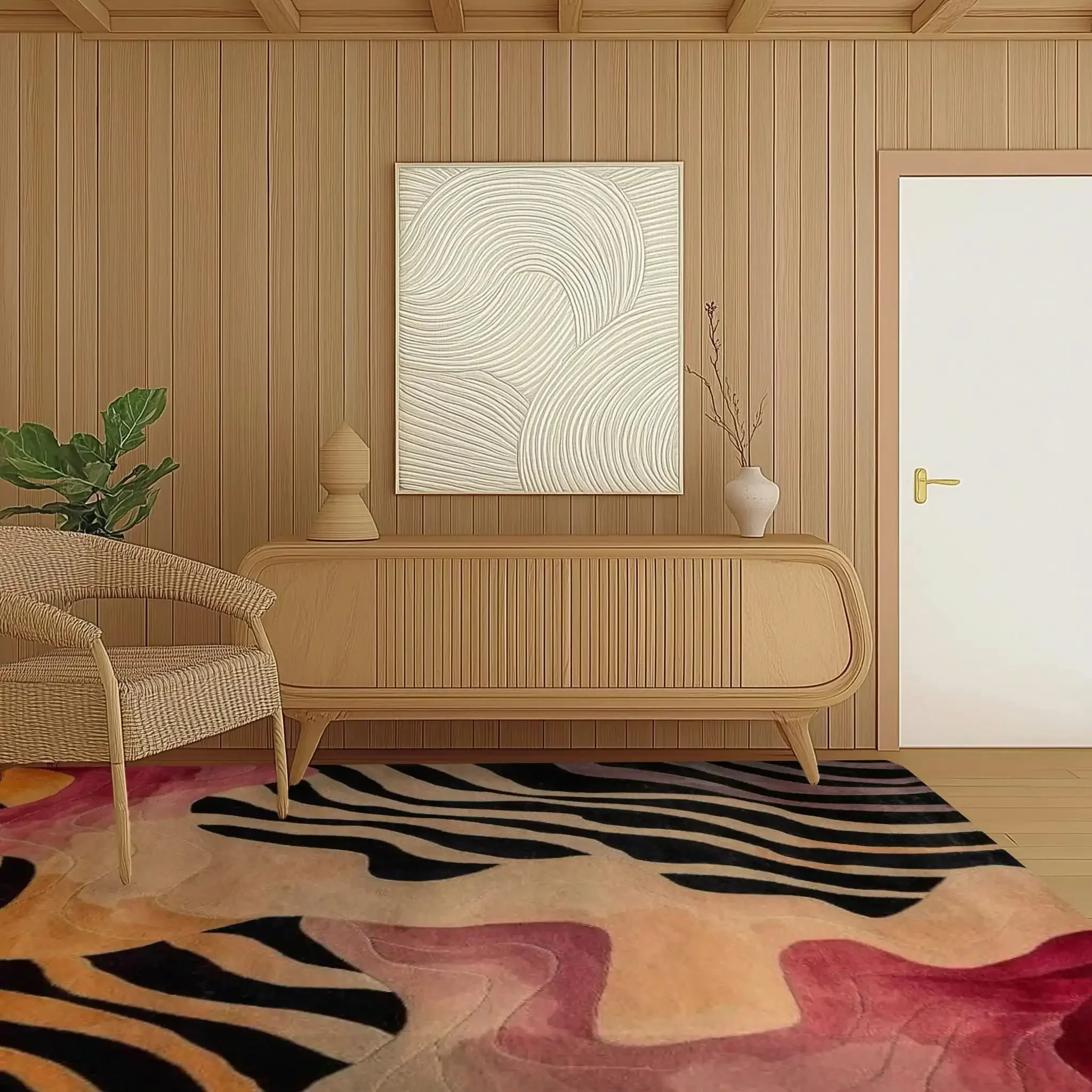 Evolving Forms Hand Tufted Viscose Rug - Image 5