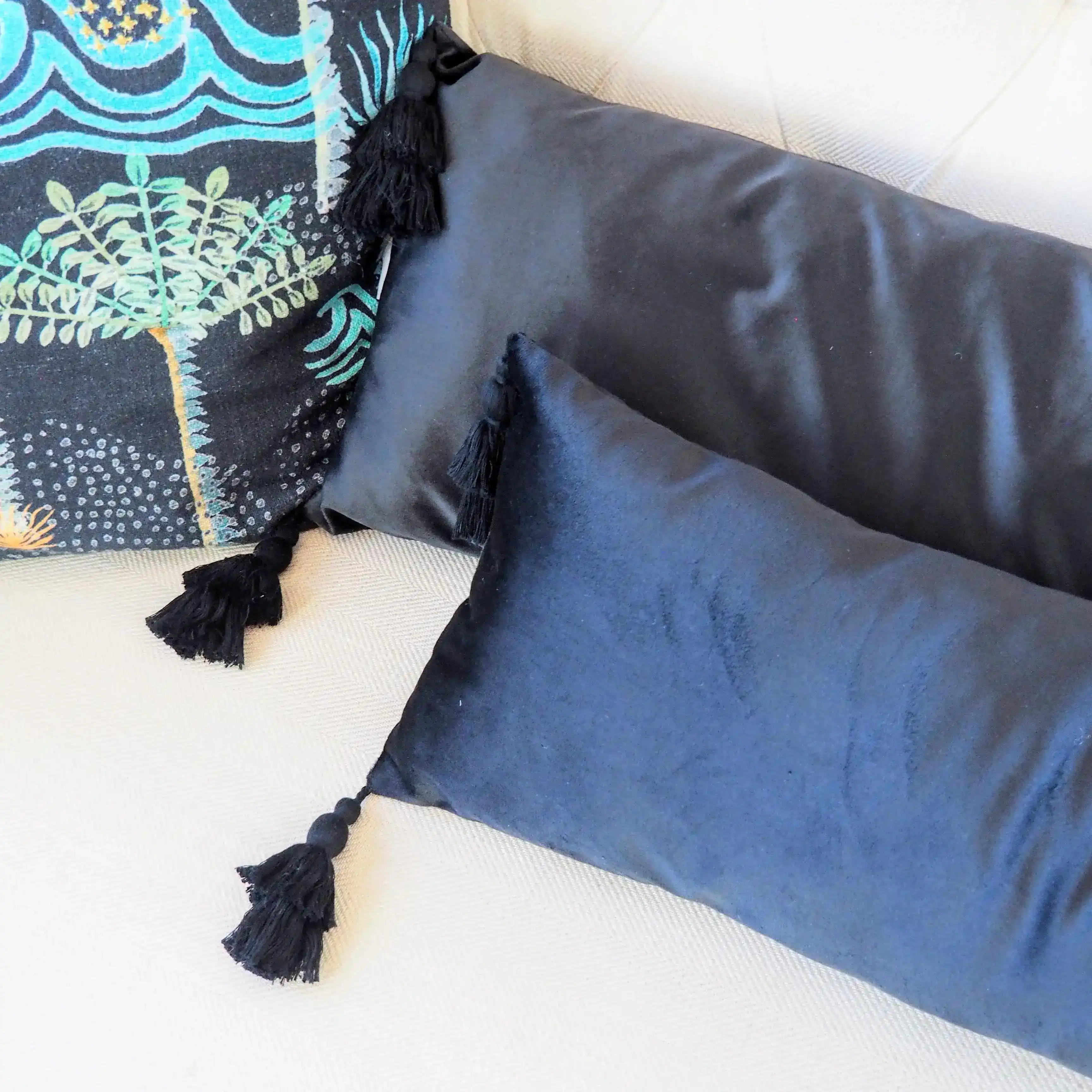 Extra Skinny Lumbar Pillow with Tassels - Gold - Image 12