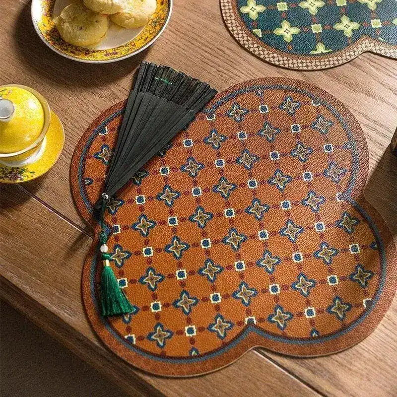Faux Leather Chrysanthème Placemats - Set of 2 - Image 3