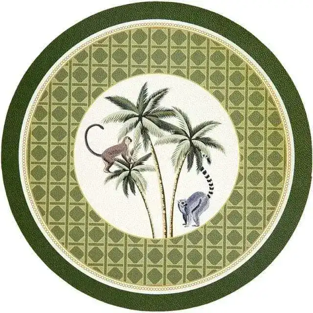 Faux Leather Printed Round Placemats - Image 5
