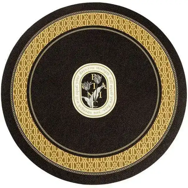 Faux Leather Printed Round Placemats - Image 6
