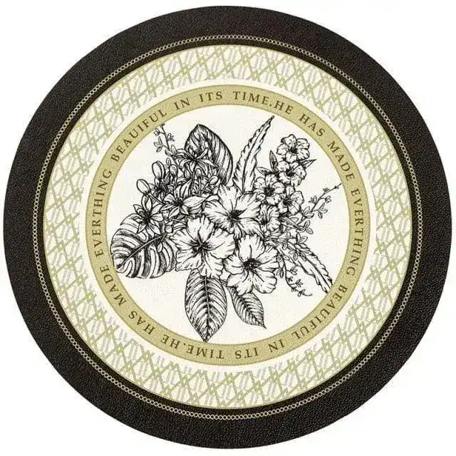 Faux Leather Printed Round Placemats - Image 7