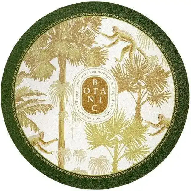 Faux Leather Printed Round Placemats - Image 8