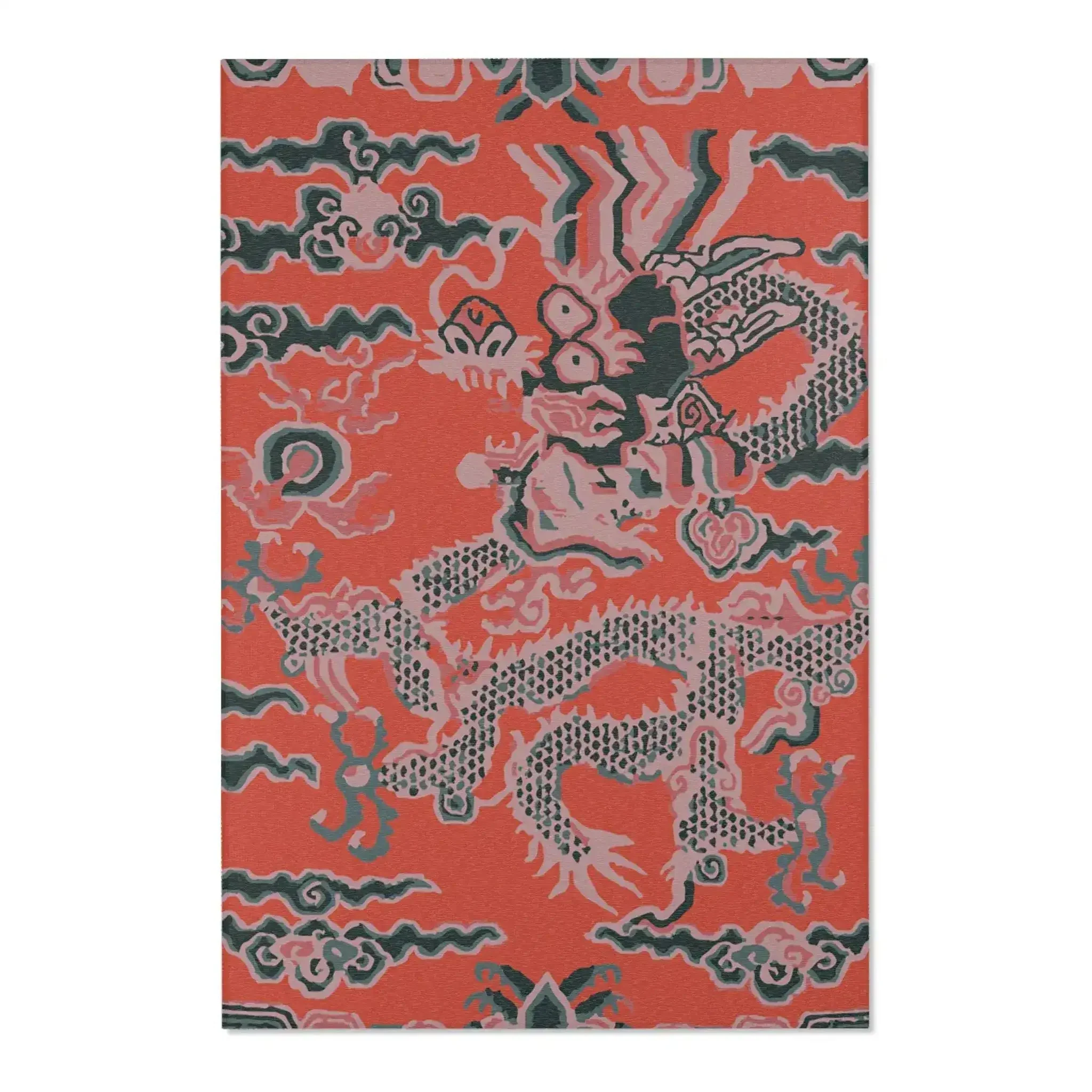 Fiery Red Celestial Dragon Accent Rug - Image 3