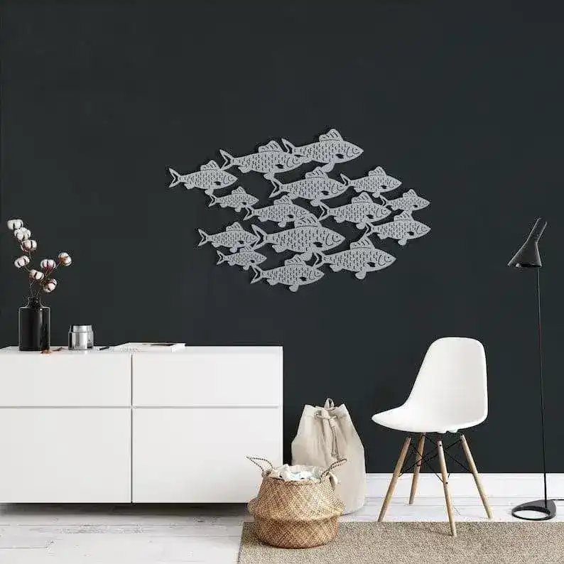 Fish Shoal Metal Wall Art - Image 2