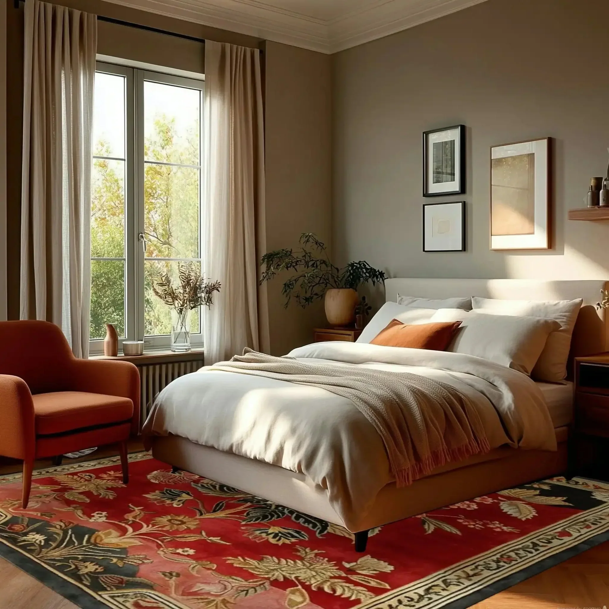 Flame Blossom Hand Tufted Wool Rug - Image 4