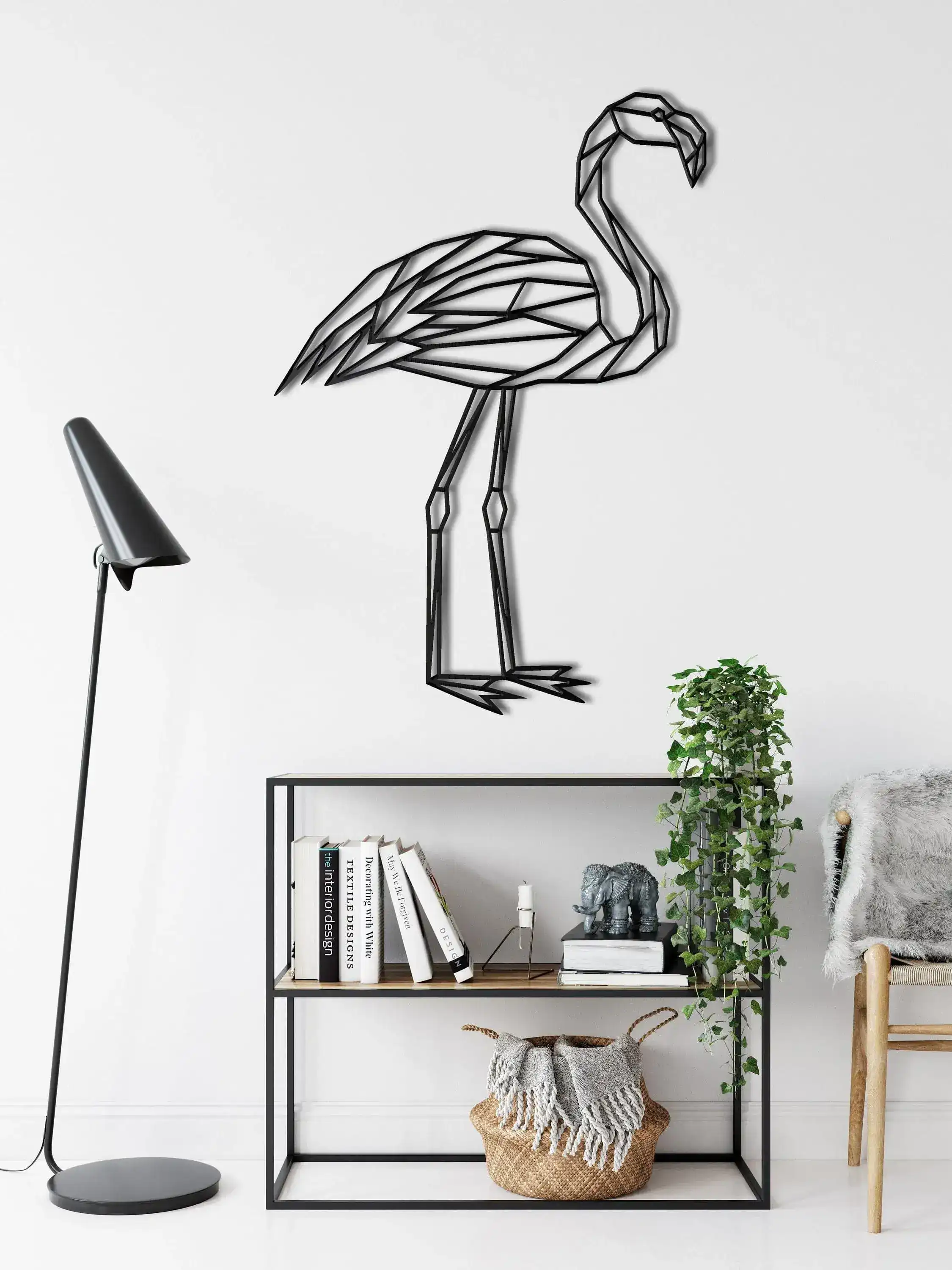 Flamingo Bird Metal Wall Hanging Decor - Image 2