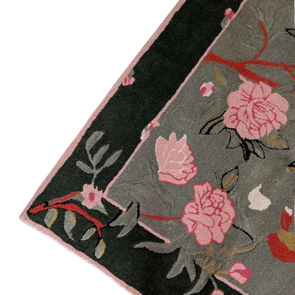Flora & Fauna Square Hand Tufted Wool Rug 6' x 6' - Image 2