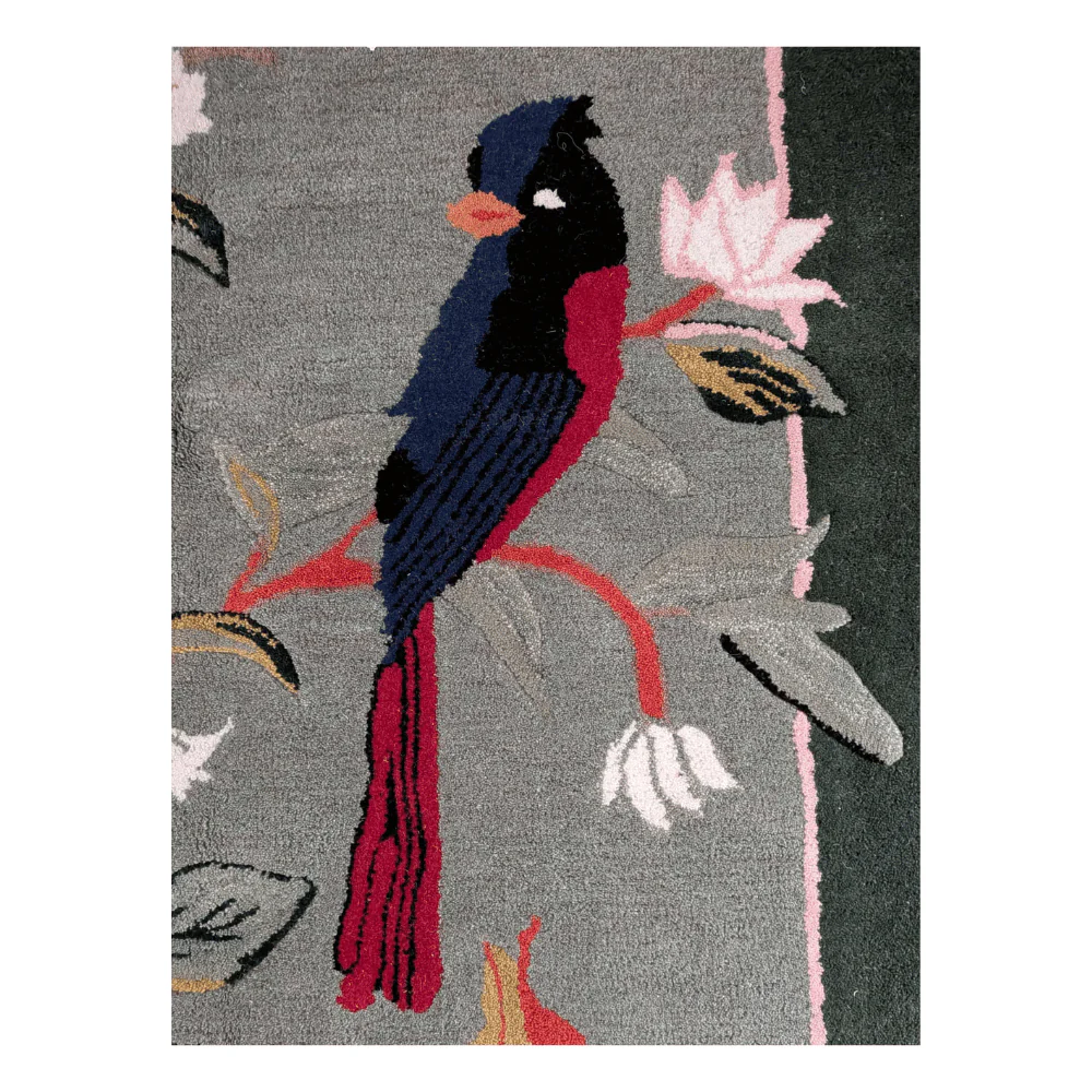 Flora & Fauna Square Hand Tufted Wool Rug 6' x 6' - Image 7