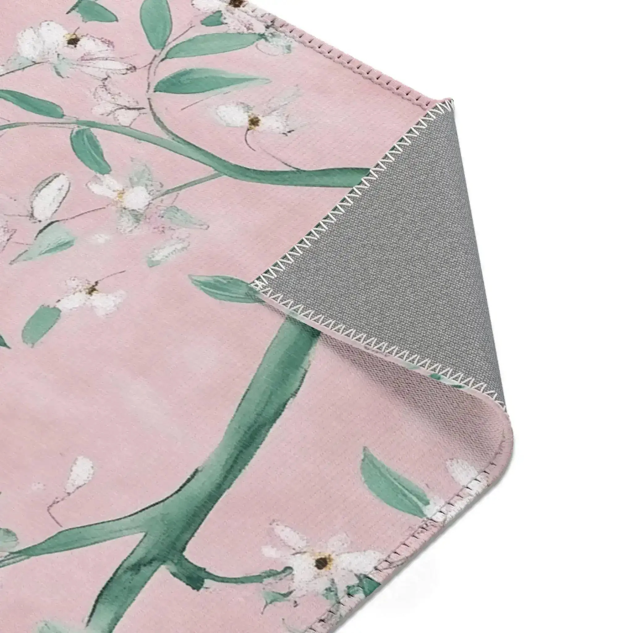 Floral Bird Accent Rug with Pink Background - Image 5