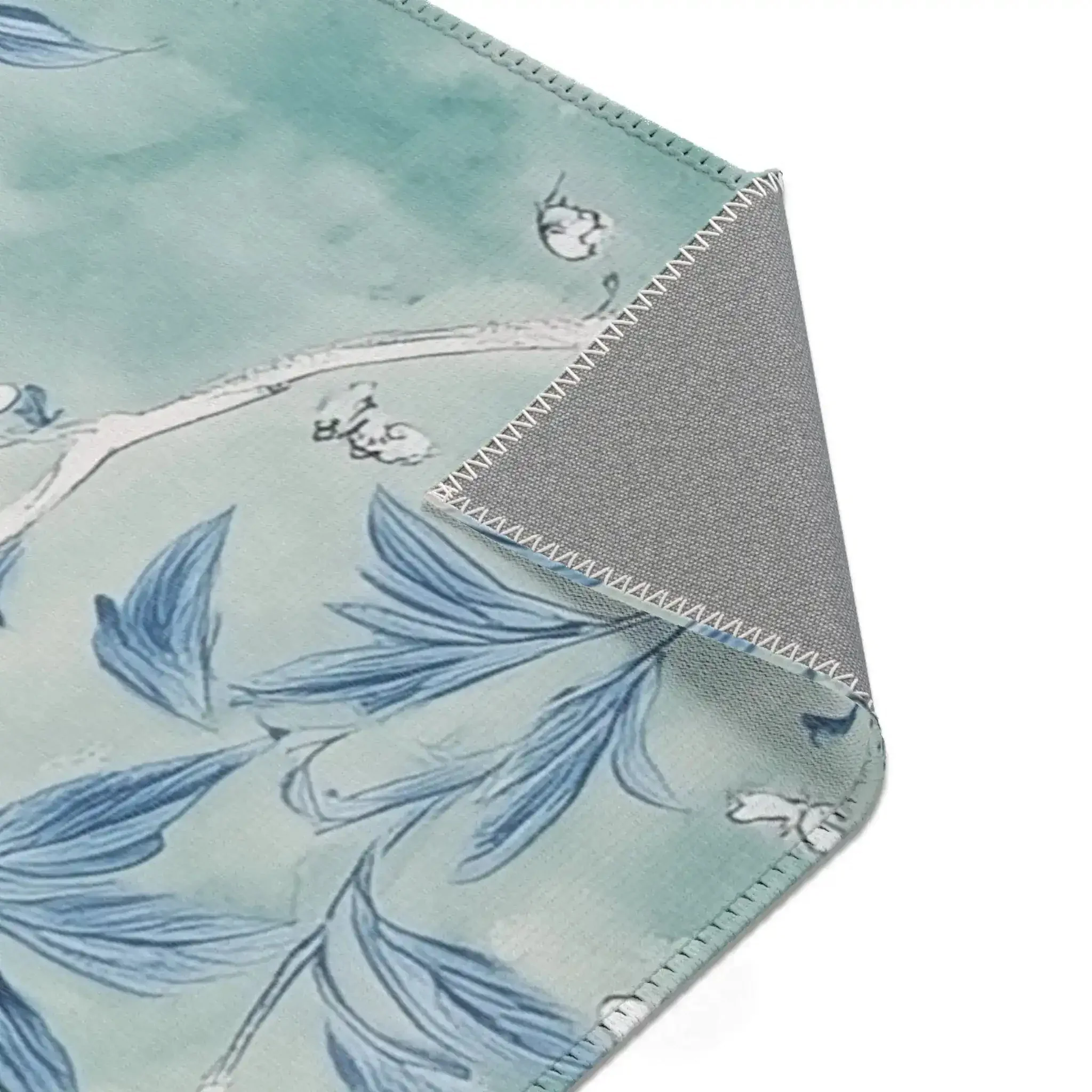 Floral Bird Accent Rug with Soft Blue and Pink Design - Image 8