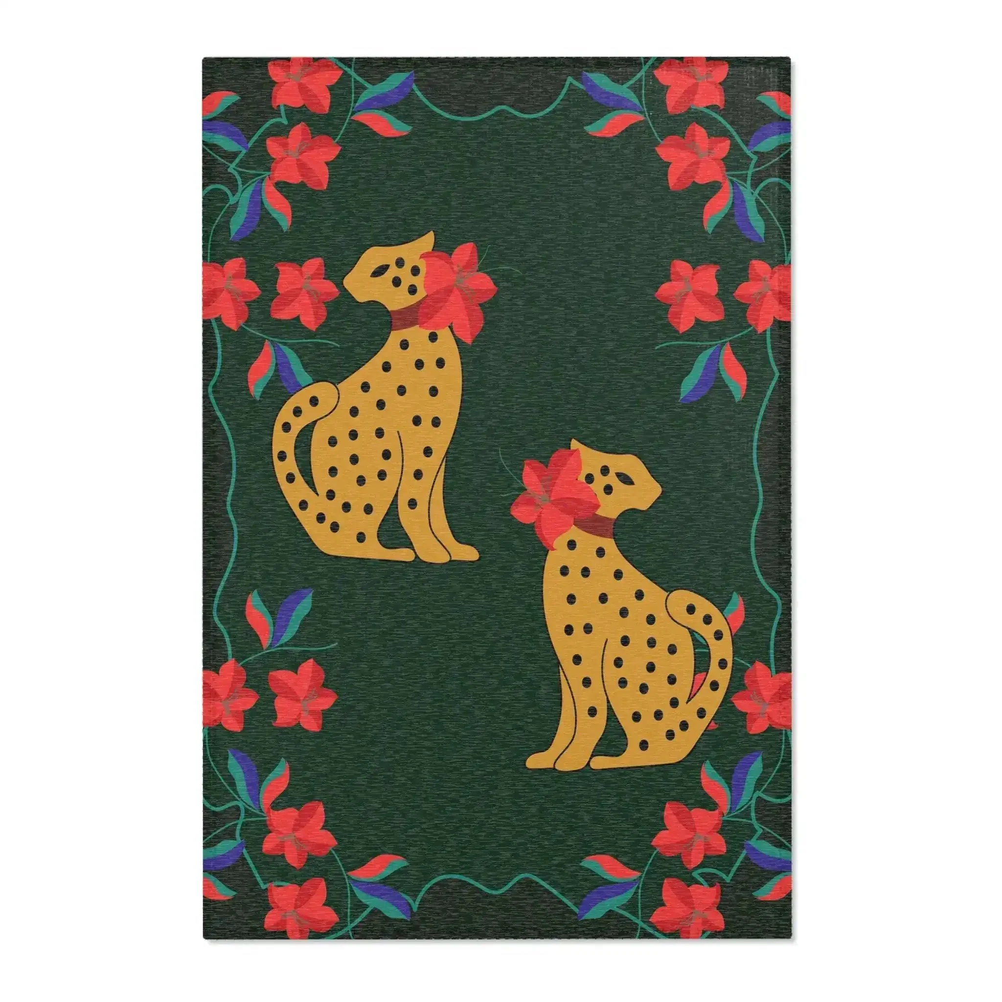 Floral Cheetah Garden Accent Rug - Image 2