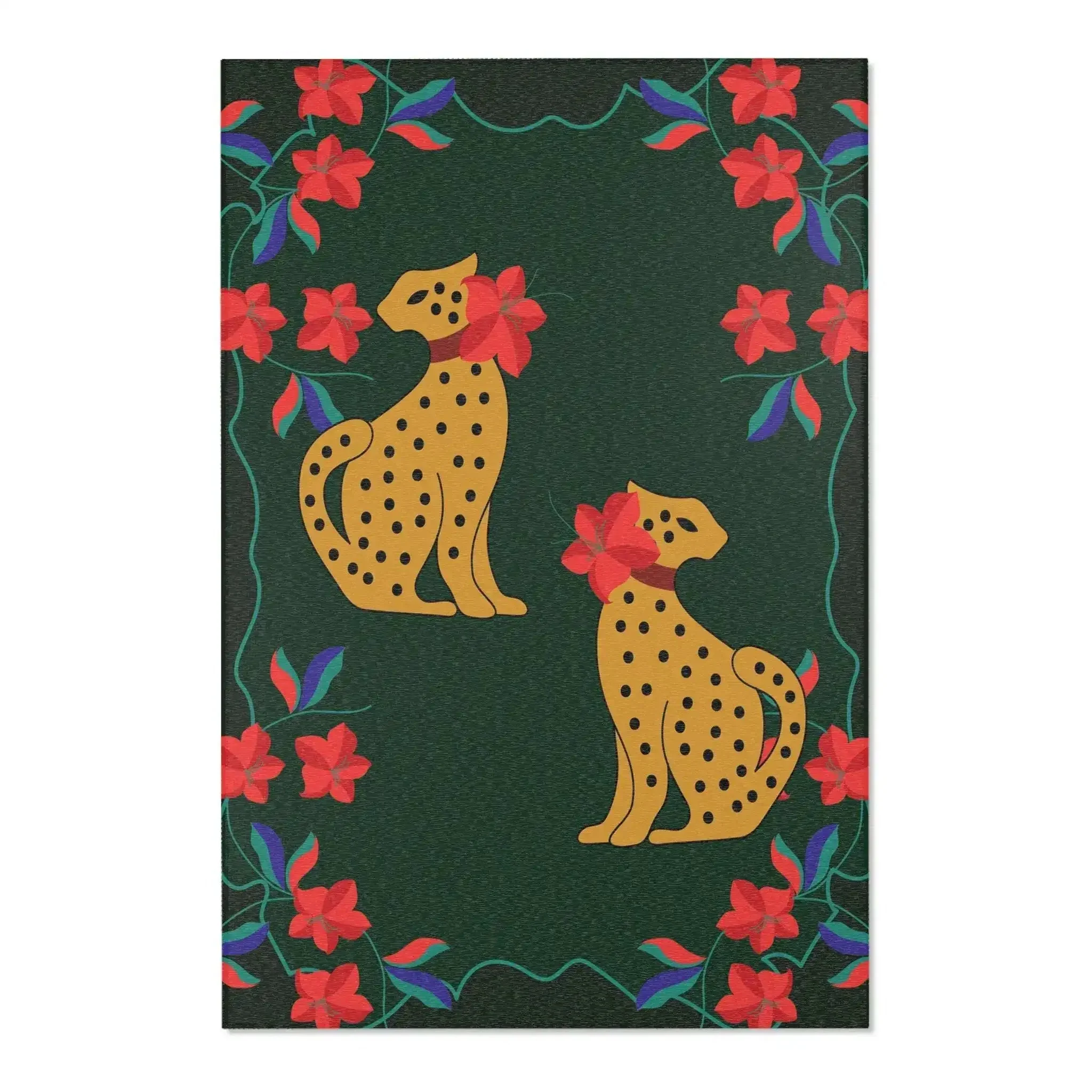 Floral Cheetah Garden Accent Rug - Image 3