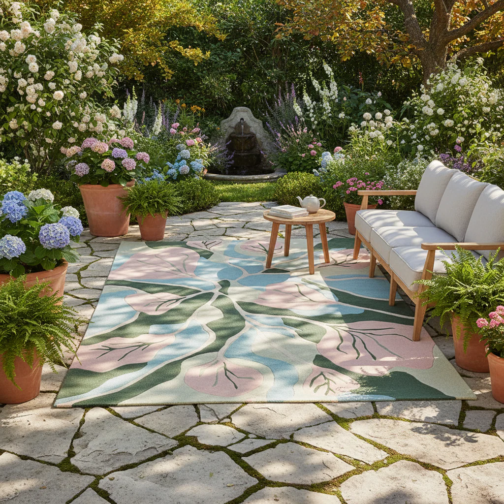 Floral Distortion Theory Hand Tufted Rug - Image 2