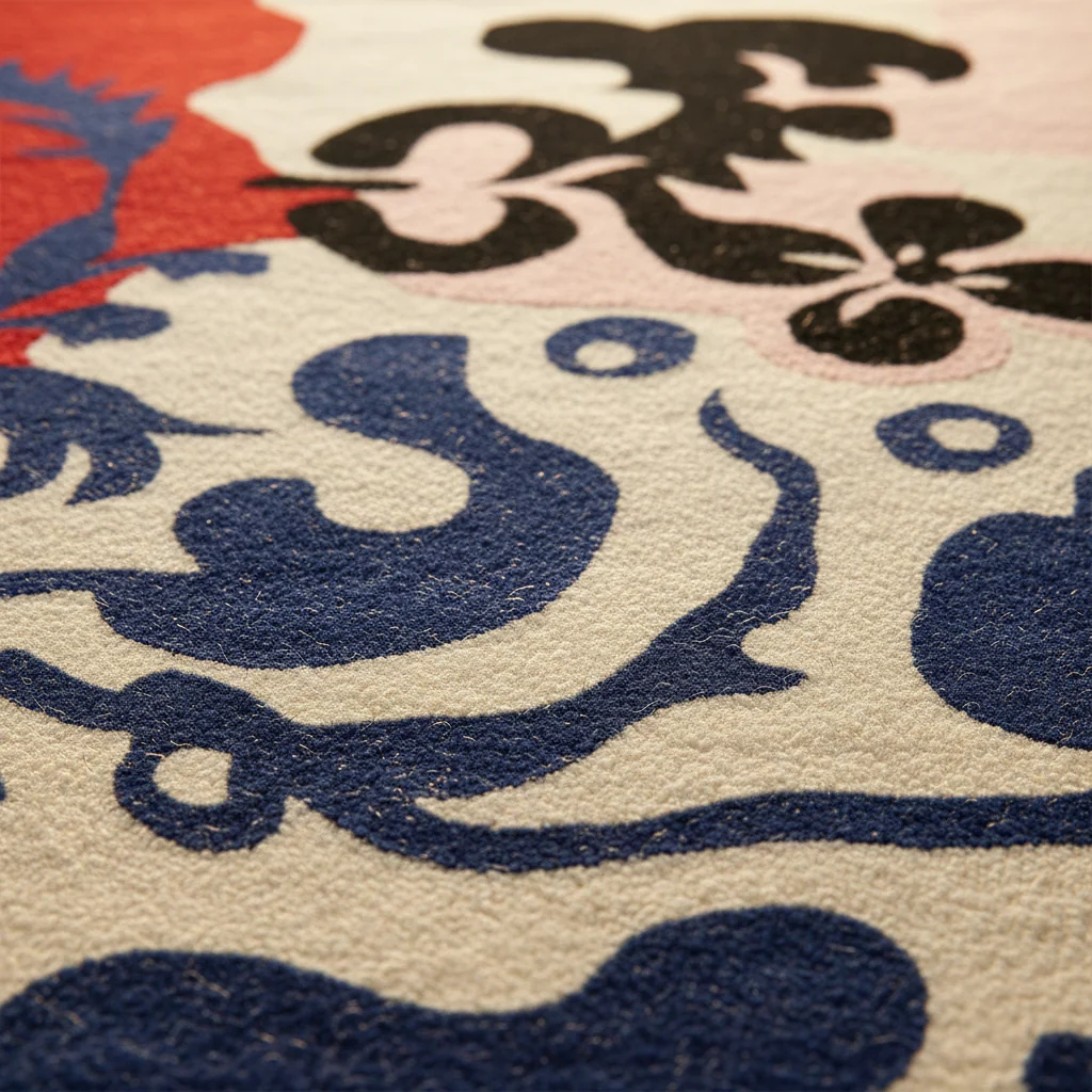 Floral Form Abstraction Hand Tufted Rug - Image 3
