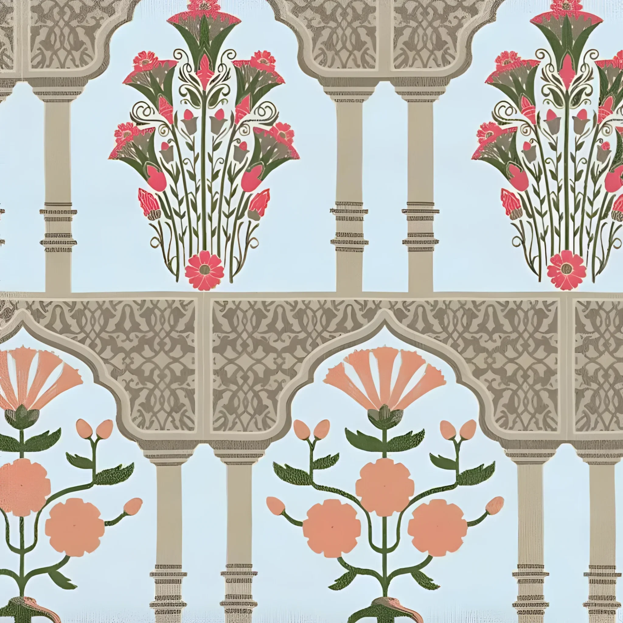 Floral Gates Hand Tufted Rug - Black Border - Image 5