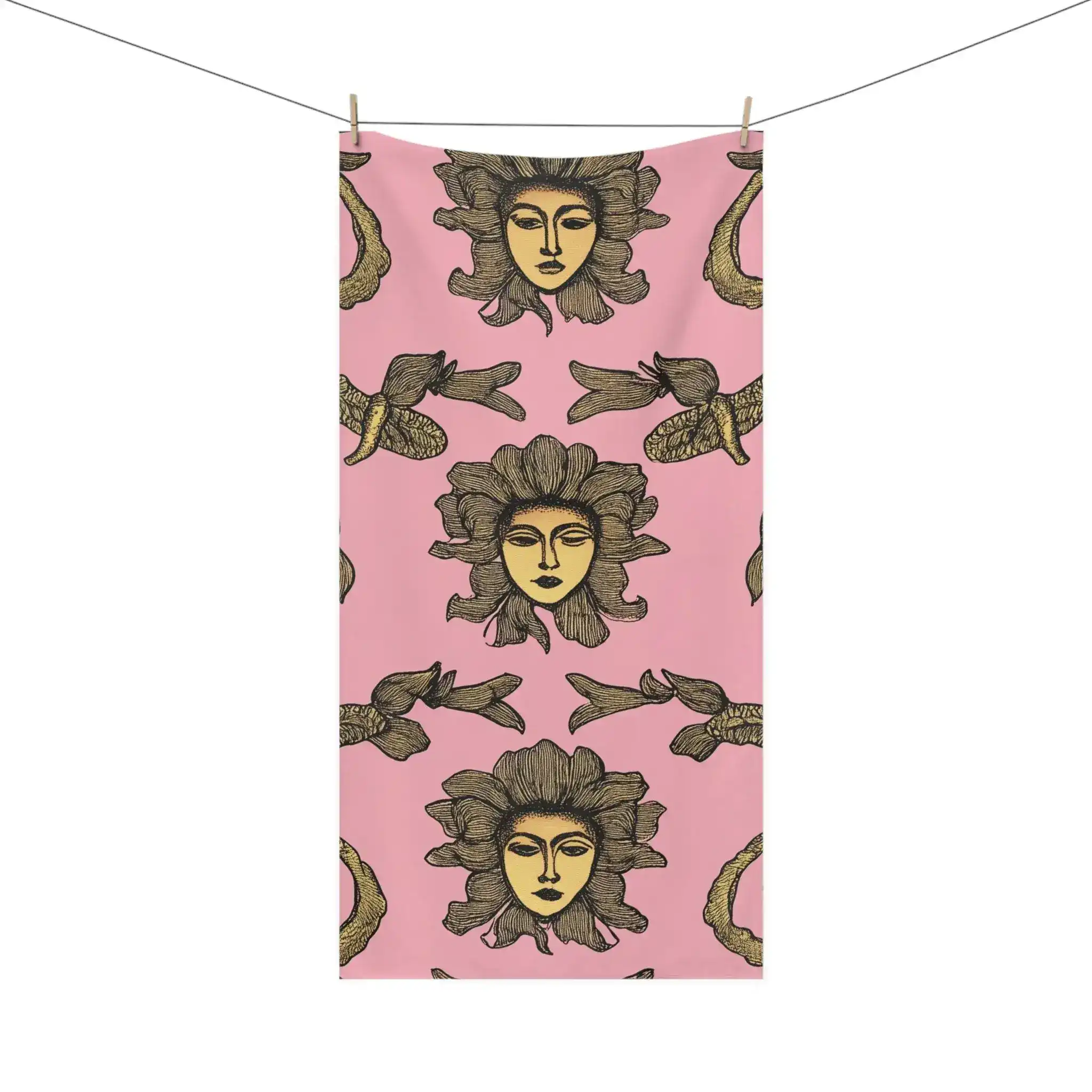 Floral Goddess Print Bath Towel - Image 2