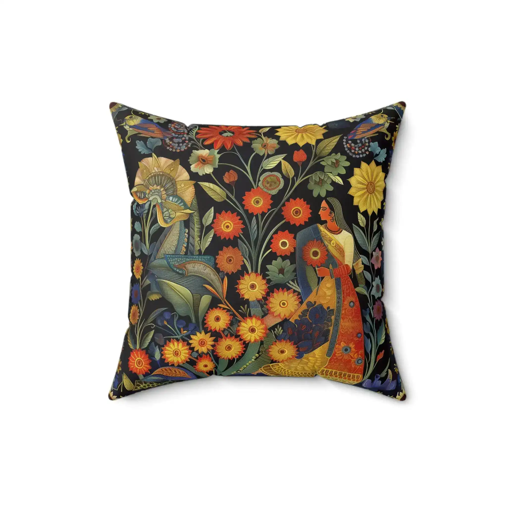 Floral Reverie Garden Goddess Throw Pillow - Image 2