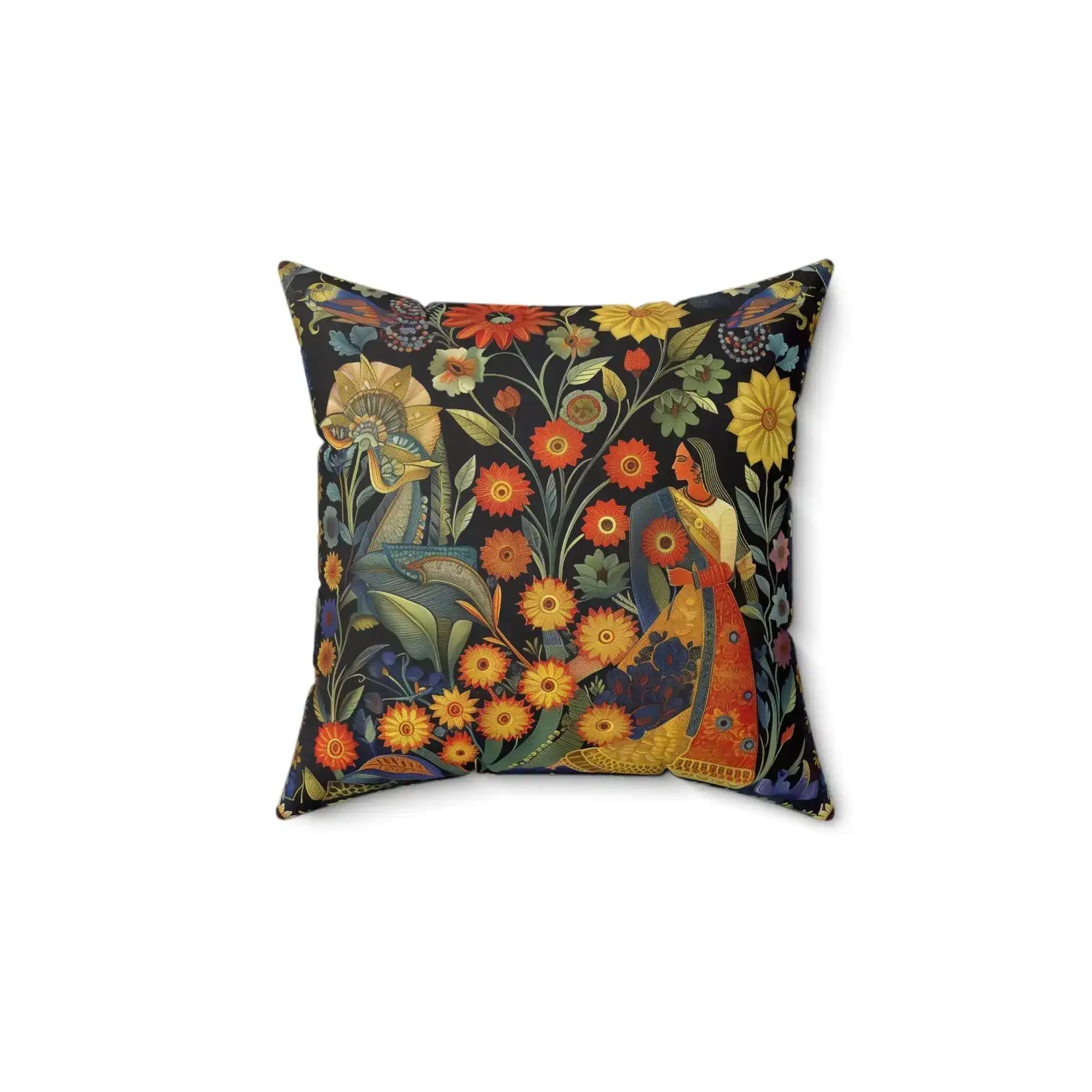 Floral Reverie Garden Goddess Throw Pillow - Image 5