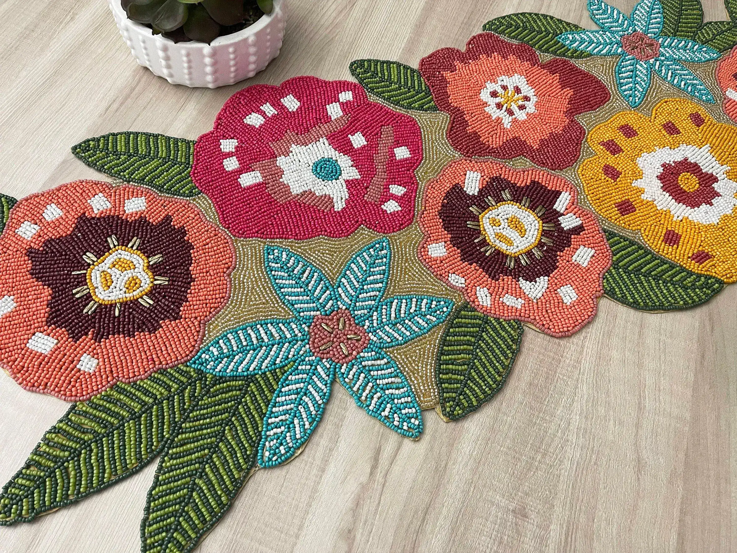 Floral Spring Beaded Table Runner - Image 5
