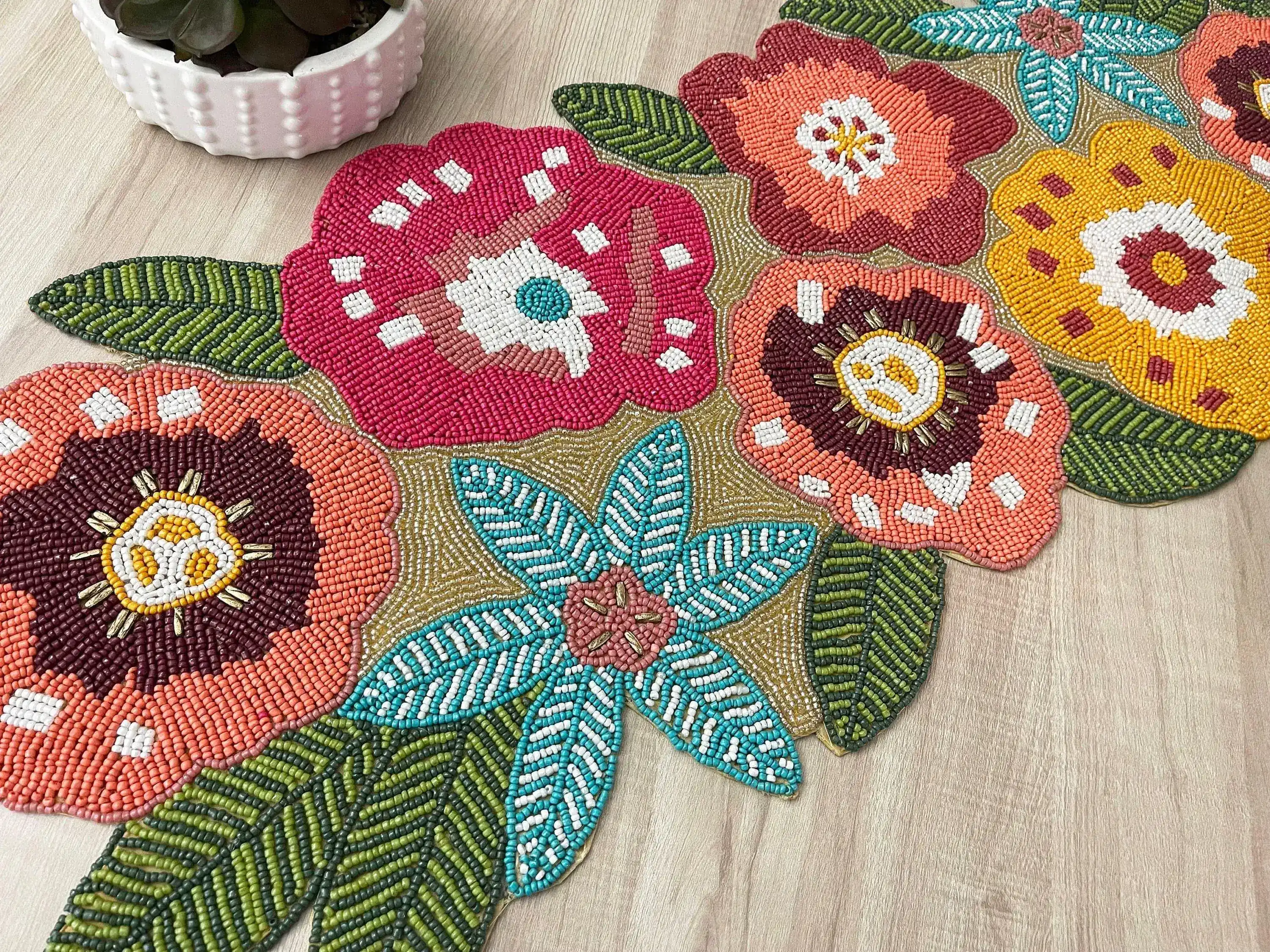 Floral Spring Beaded Table Runner - Image 6