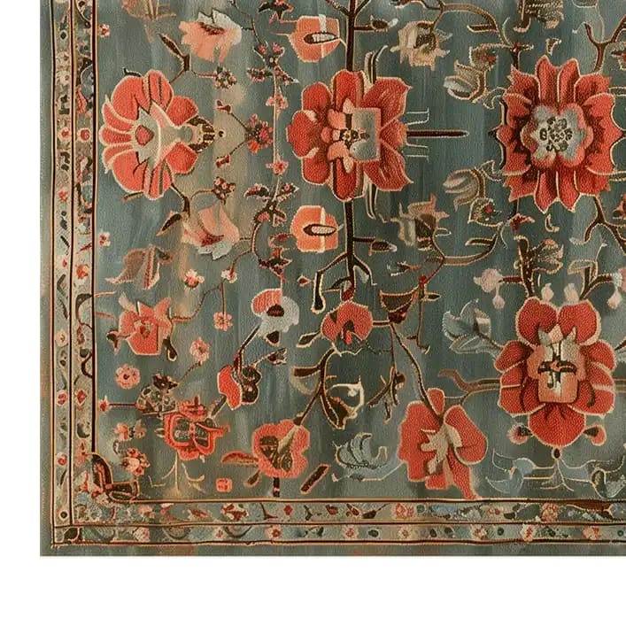 Floral Tapestry Hand Tufted Wool Rug - Image 3