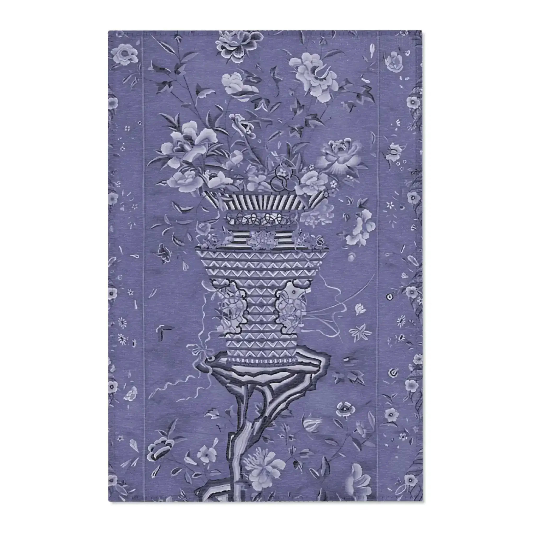 Floral Vase on Lavender Blue Accent Rug - Image 2