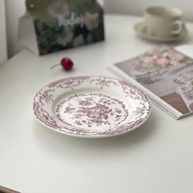 Floral Vintage Inspired Rose Dessert Plate - Image 11