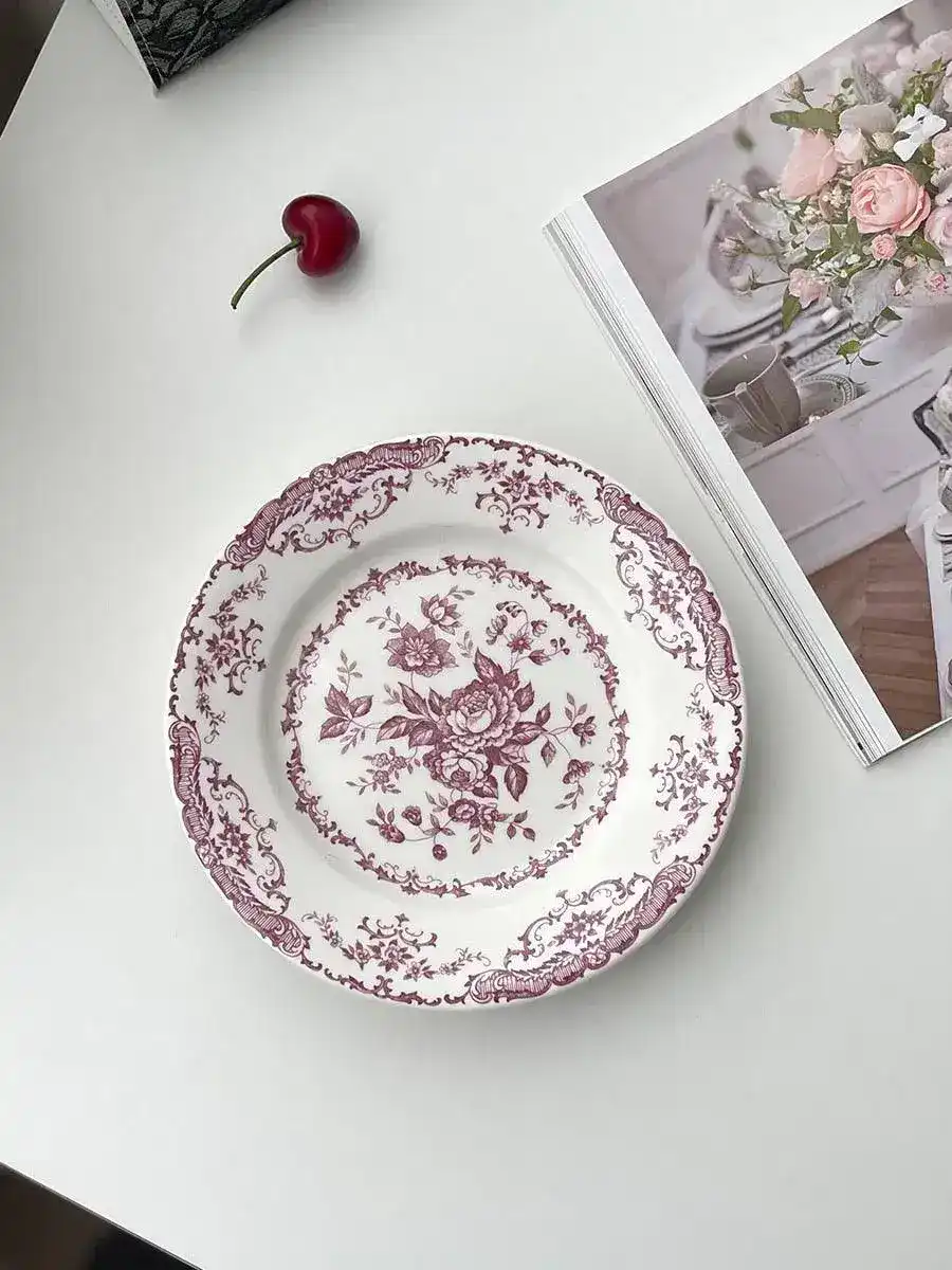 Floral Vintage Inspired Rose Dessert Plate - Image 12