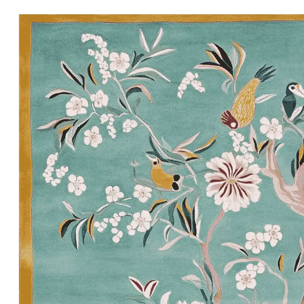 Floral Whispers Sky Hand Tufted Rug - Image 4