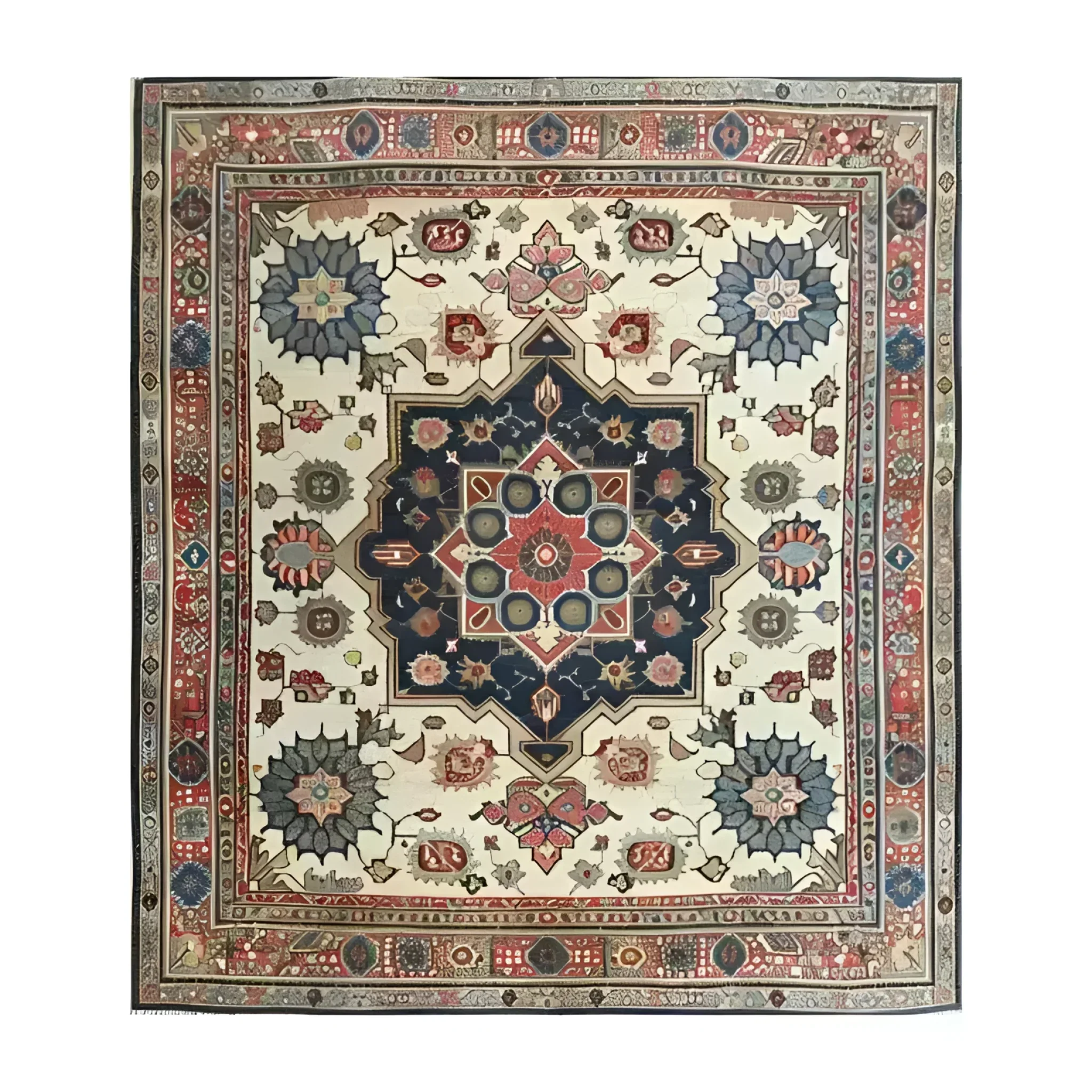 Flourishing Tapestry Hand Knotted Area Rug