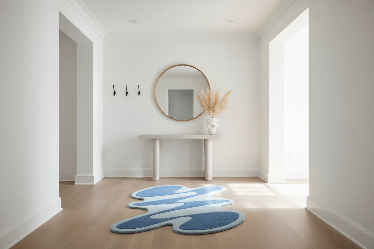 Fluid Stroke Pattern Hand Tufted Rug - Image 2