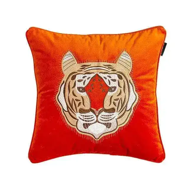 Flying Angelic Wing Tiger Embroidered Throw Pillow Cover - Image 3
