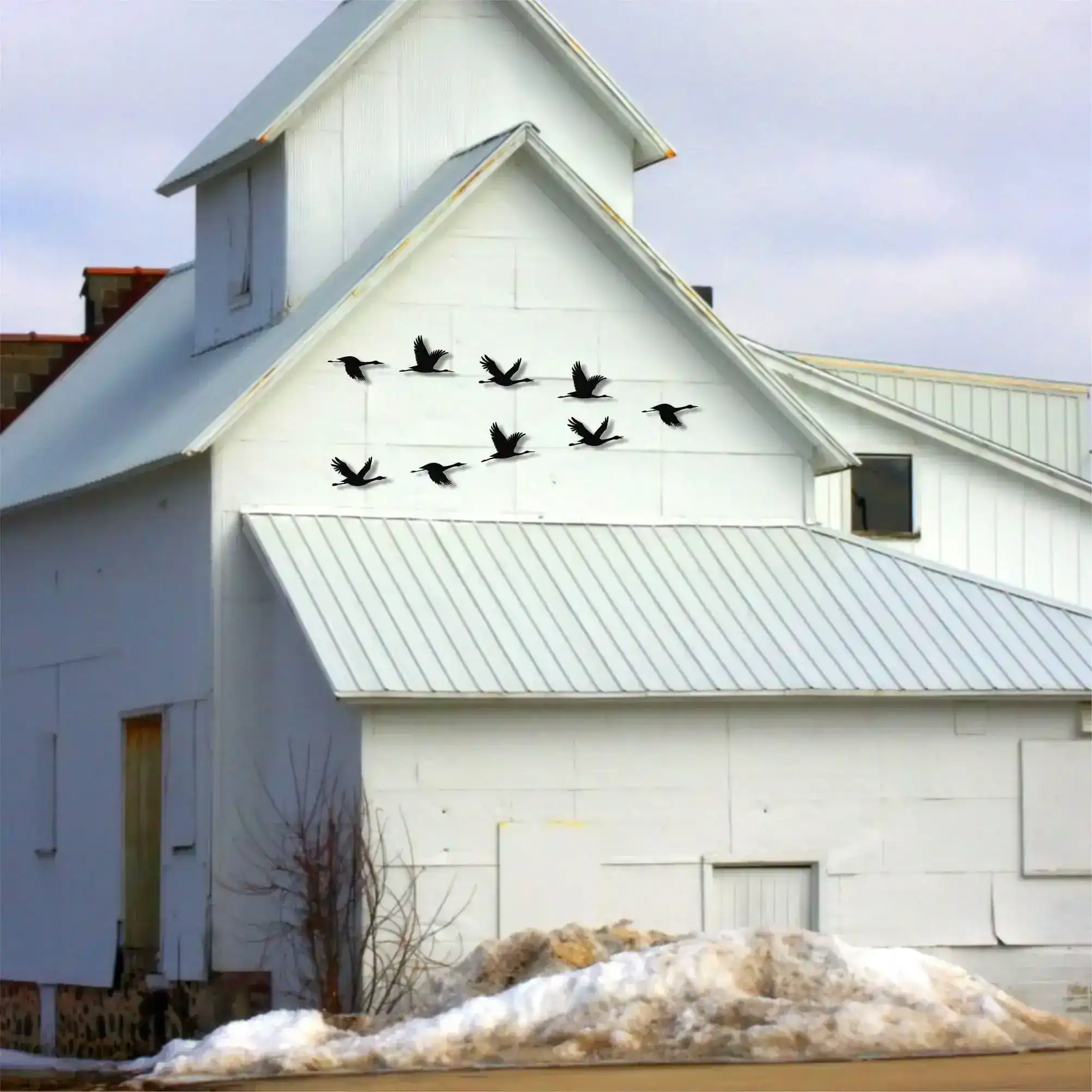 Flying Flock of Cranes Metal Wall Art - Image 2