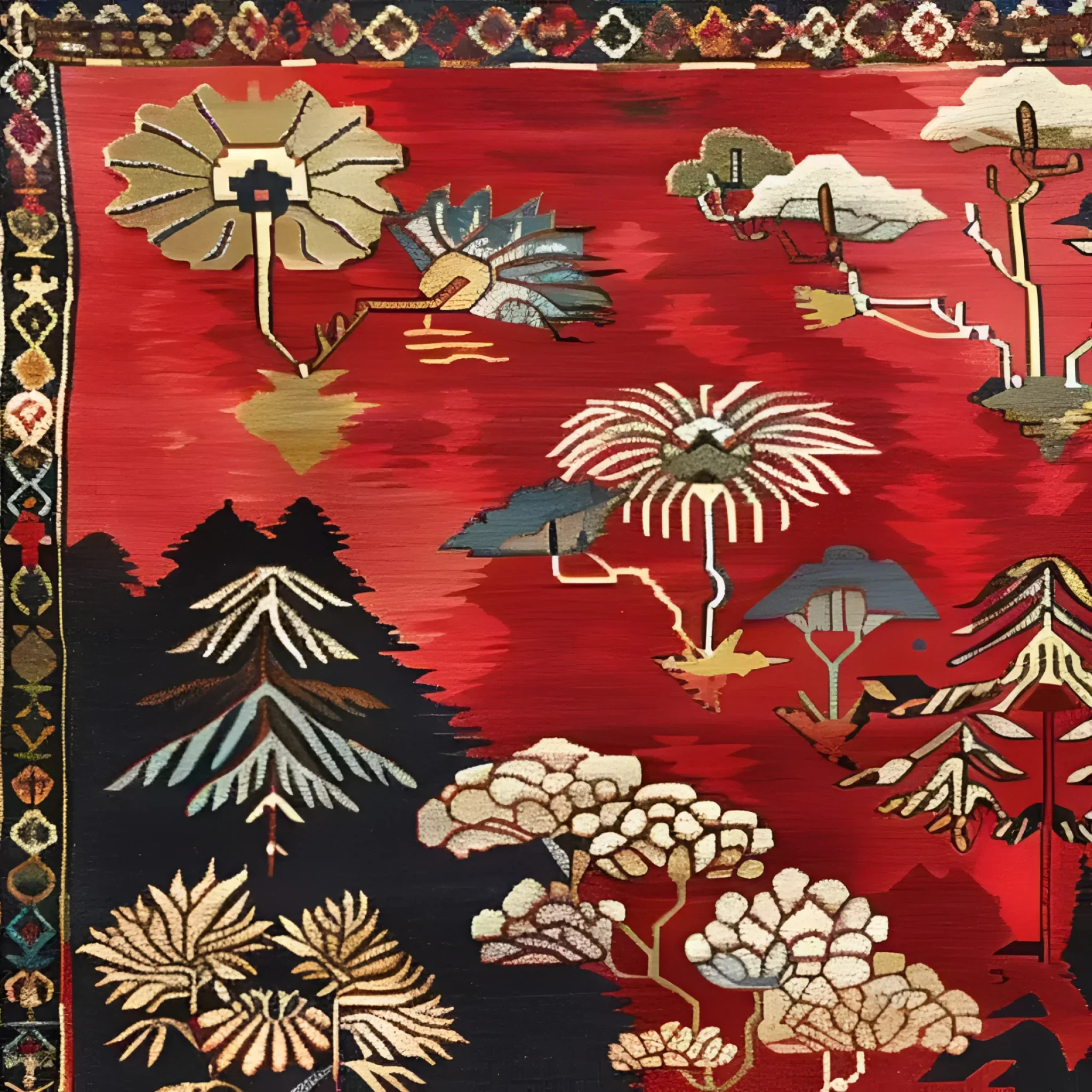 Forest Fantasy Medium Hand Knotted Wool Rug - Image 5