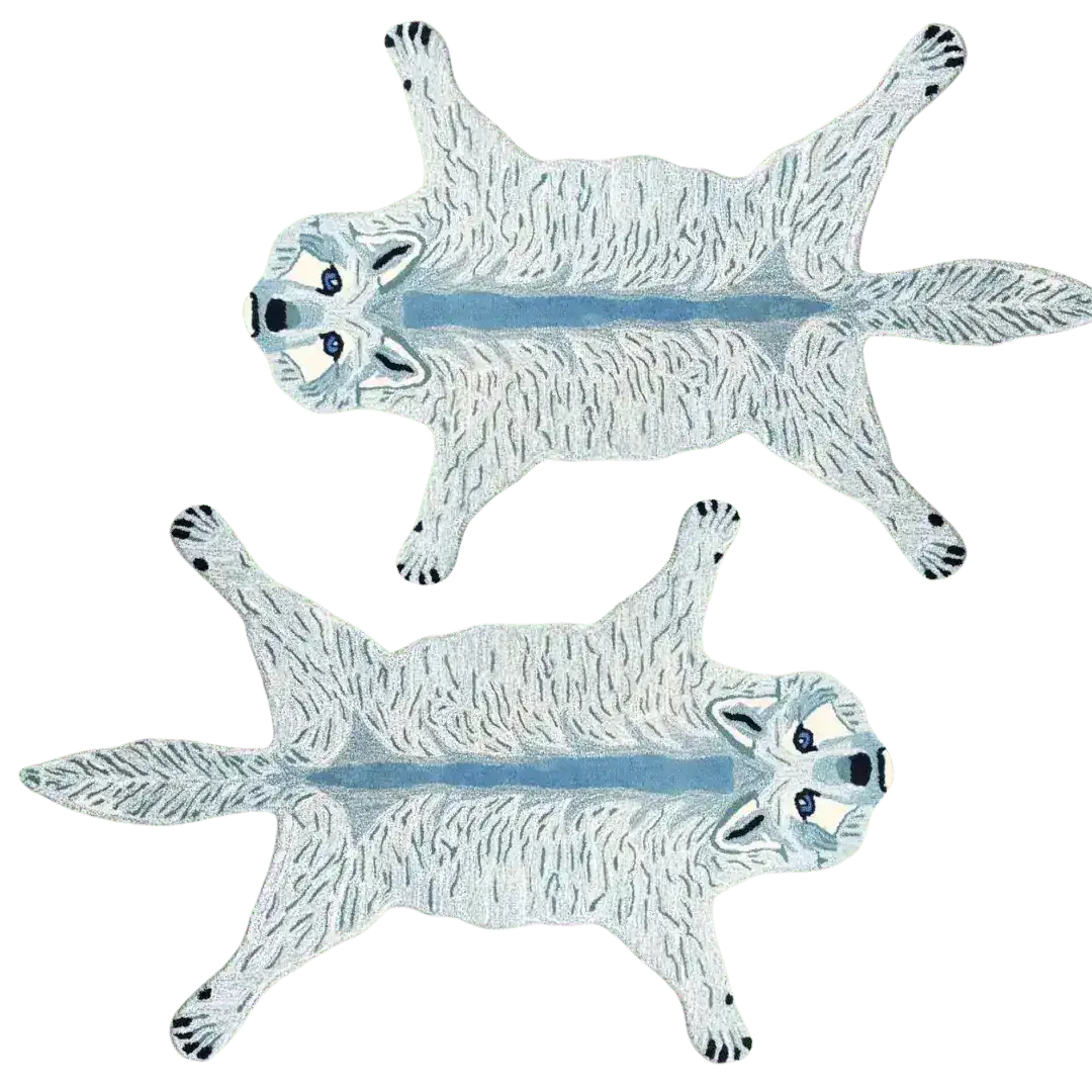 Fox Shaped Accent Hand Tufted Wool Rug - Image 6
