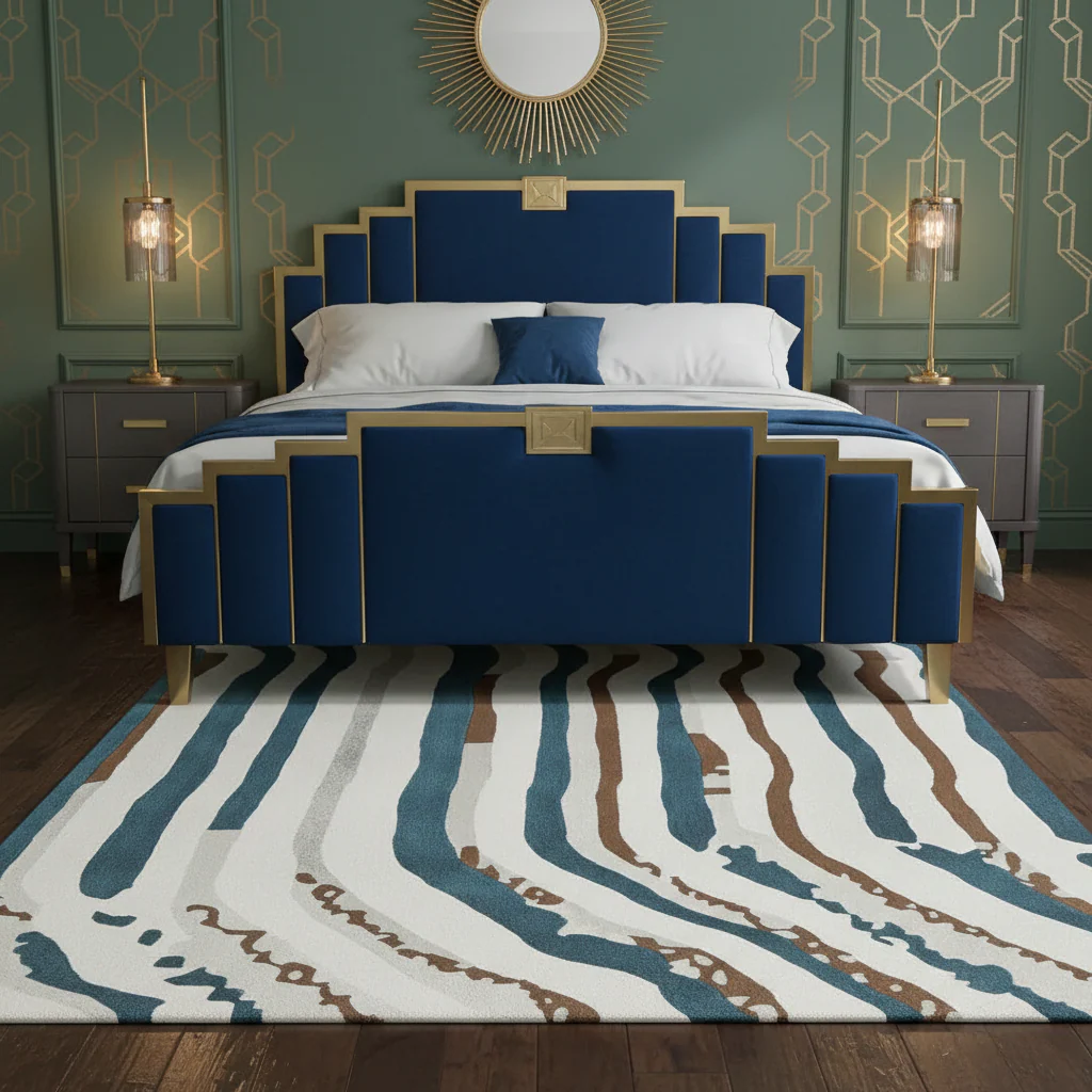 Fragmented Wave Rhythm Hand Tufted Rug - Image 2