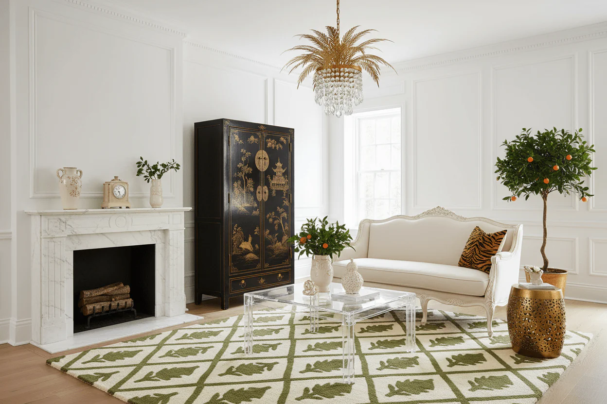 Frame Floral Inlay Hand Tufted Rug - Image 3
