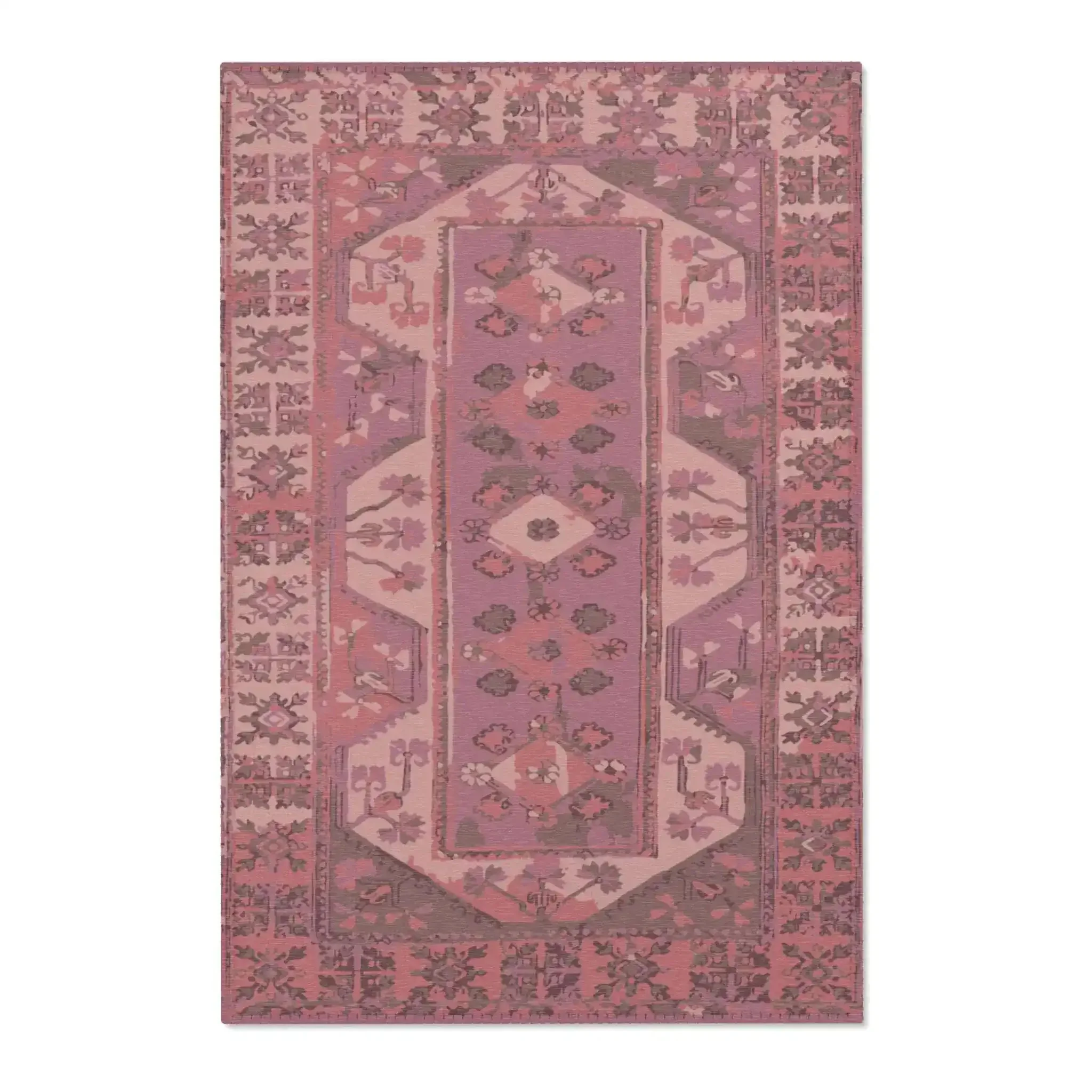 Fuchsia & Rose Geometric Tribal Accent Rug - Image 2