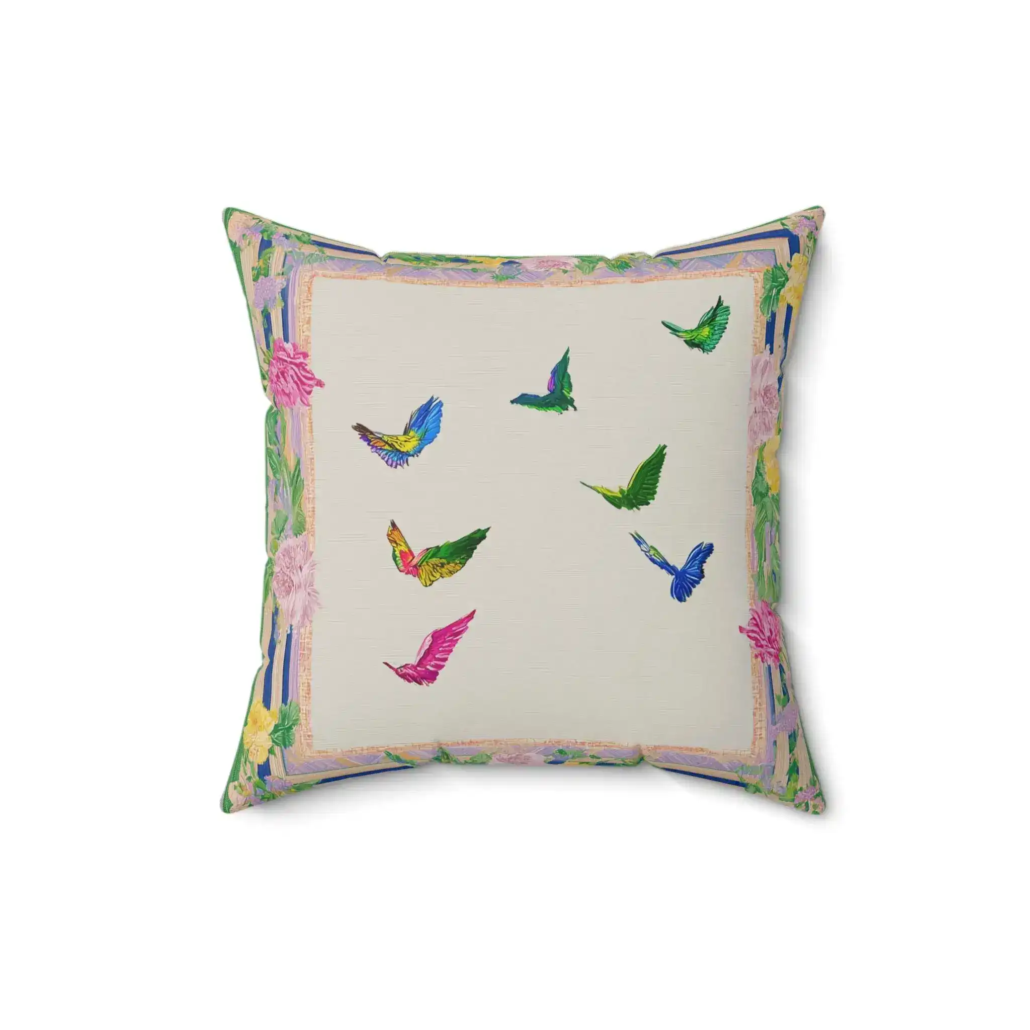 Garden Flight Border Throw Pillow - Image 4