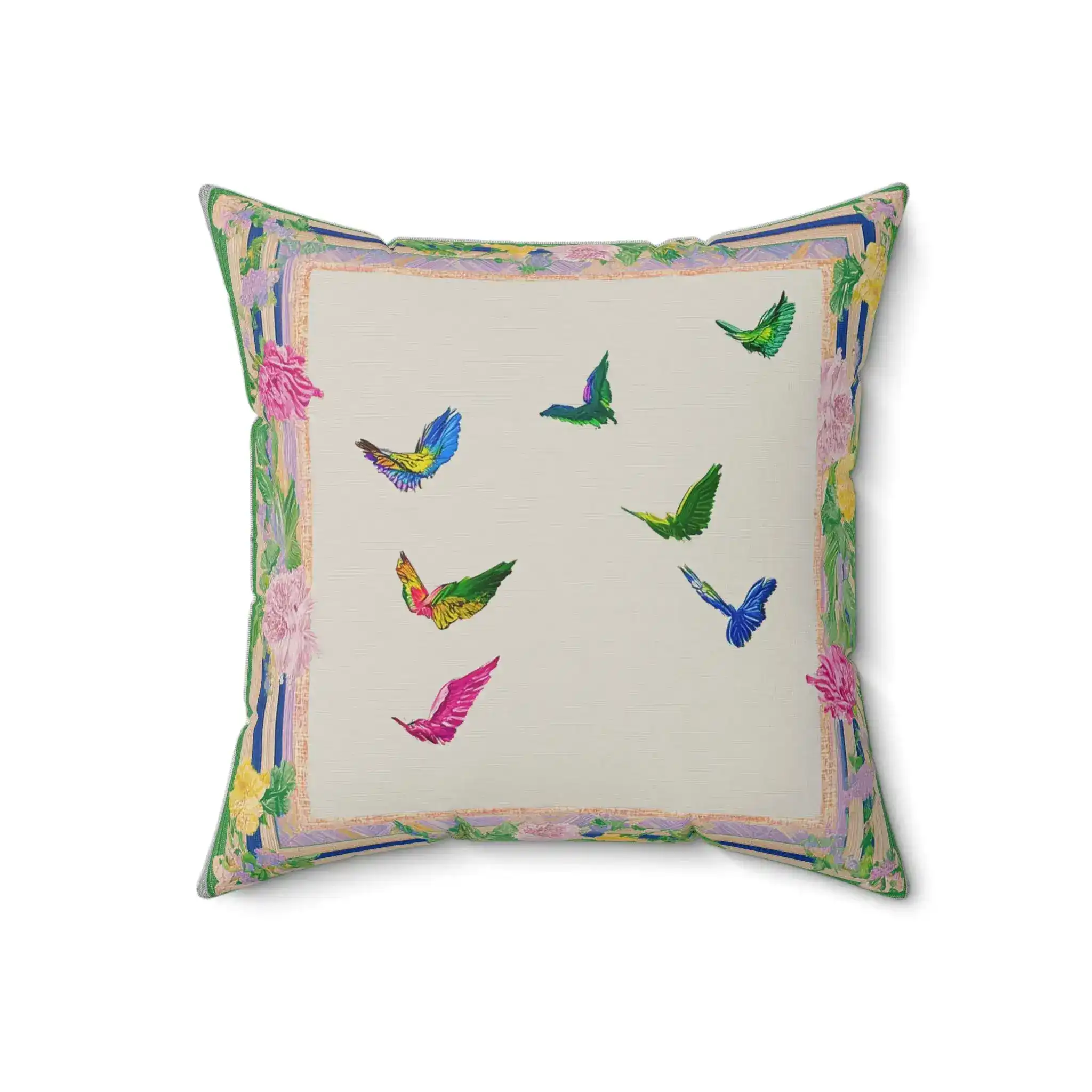 Garden Flight Border Throw Pillow - Image 5