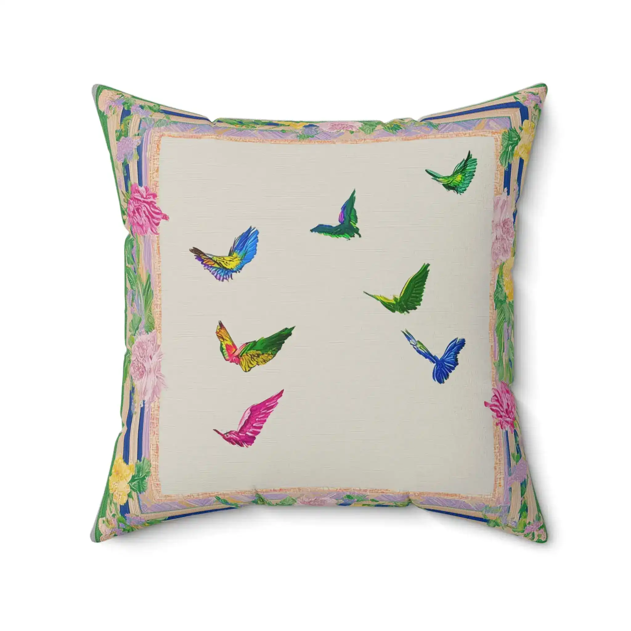 Garden Flight Border Throw Pillow - Image 6