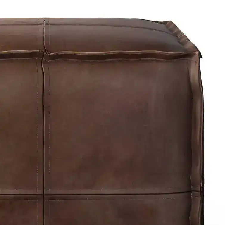 Genuine Leather Square Pouf Ottoman - Image 7