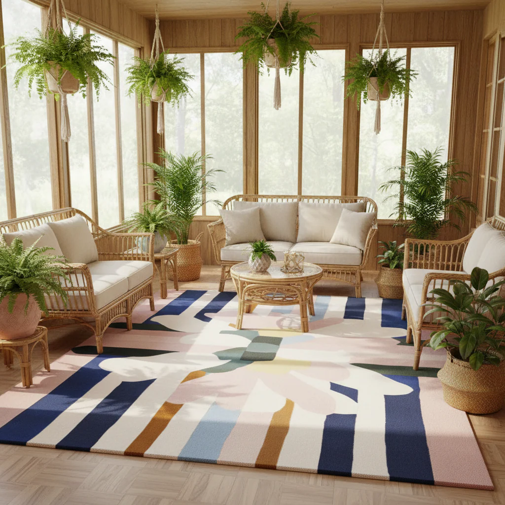Geometric Balance Flow Hand Tufted Rug - Image 2